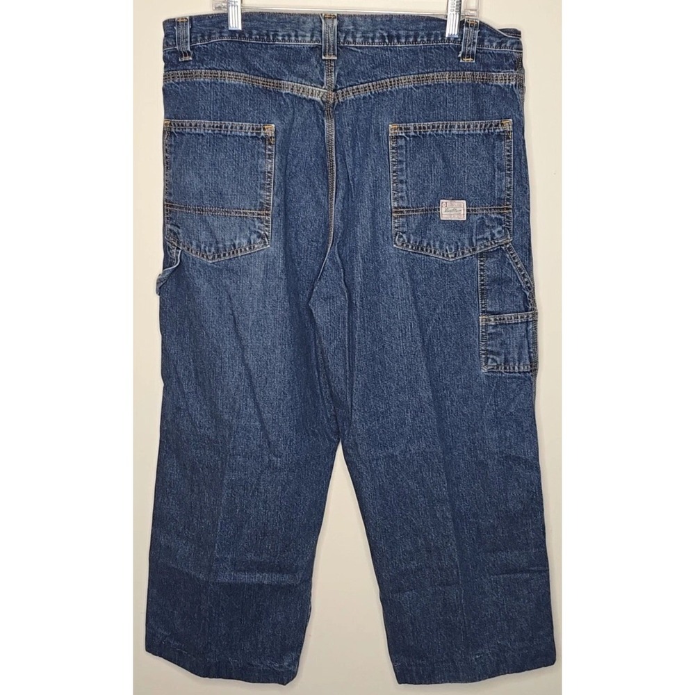 Levi Strauss Jeans Mens 38x26 Hemmed Carpenter Relaxed Hammer Loop Workwear Blue